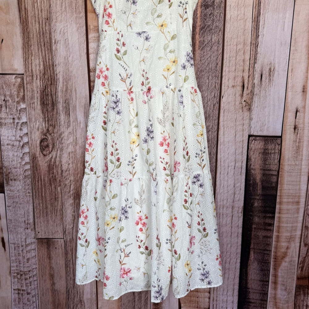 Petal & Pup Edith Floral Maxi Dress Feminine Cottagecore Eyelet Summer Large NWT - Picture 4 of 10